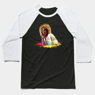 TINA TURNER WITH COLOR SPLASH PAINTING Baseball T-Shirt